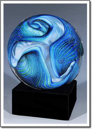 Blue Jade Agate Art Glass Award