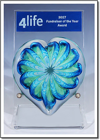 Cerulean Heart Art Glass Award