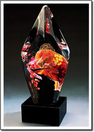 Scarlet Facet Collage Art Glass Award