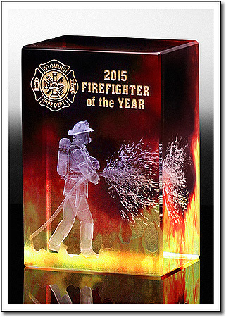 3D Firefighter Art Glass Award